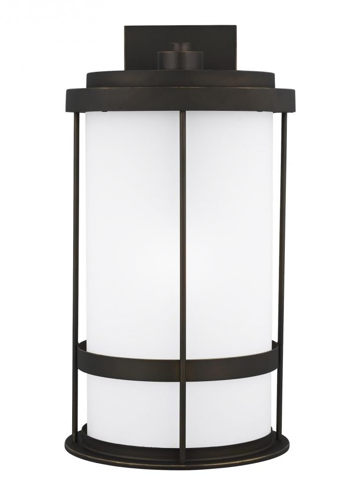 Generation Lighting 8890901D-71 Wilburn modern 1-light outdoor exterior Dark Sky compliant extra large wall lantern sconce in antiqu