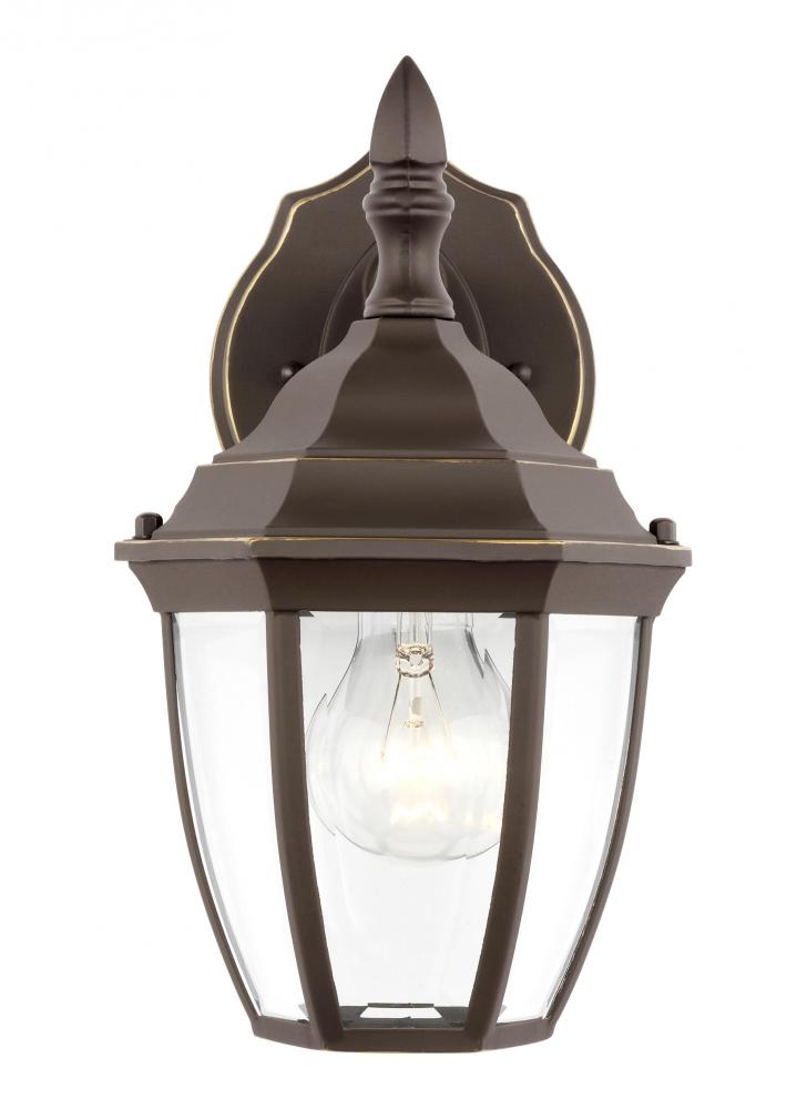 Generation Lighting 88936-71 Bakersville traditional 1-light outdoor exterior small round wall lantern sconce in antique bronze f
