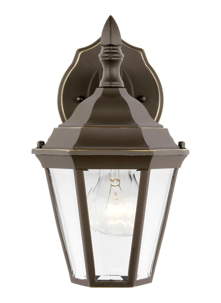 Generation Lighting 88937-71 Bakersville traditional 1-light outdoor exterior small wall lantern sconce in antique bronze finish
