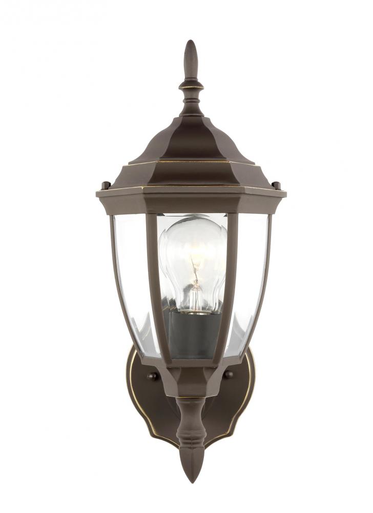 Generation Lighting 88940-71 Bakersville traditional 1-light outdoor exterior round wall lantern sconce in antique bronze finish