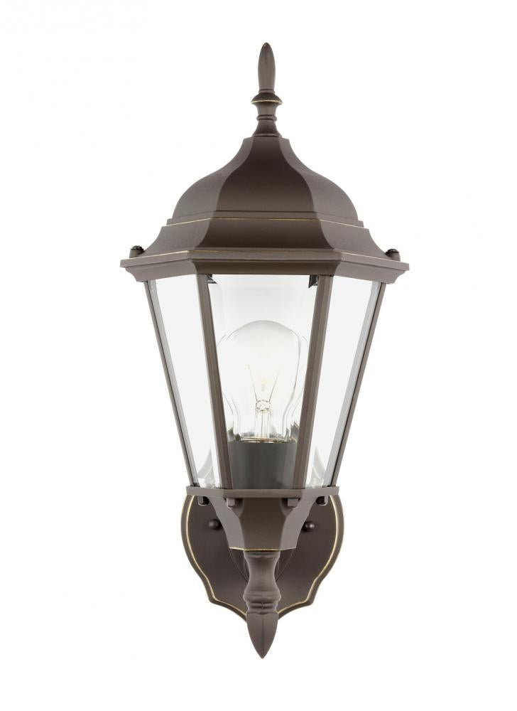 Generation Lighting 88941-71 Bakersville traditional 1-light outdoor exterior wall lantern sconce in antique bronze finish with c