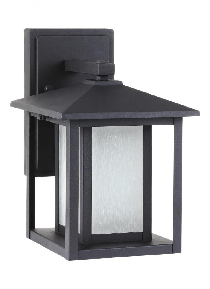 Generation Lighting 8902997S-12 Hunnington contemporary 1-light outdoor exterior small led outdoor wall lantern in black finish with