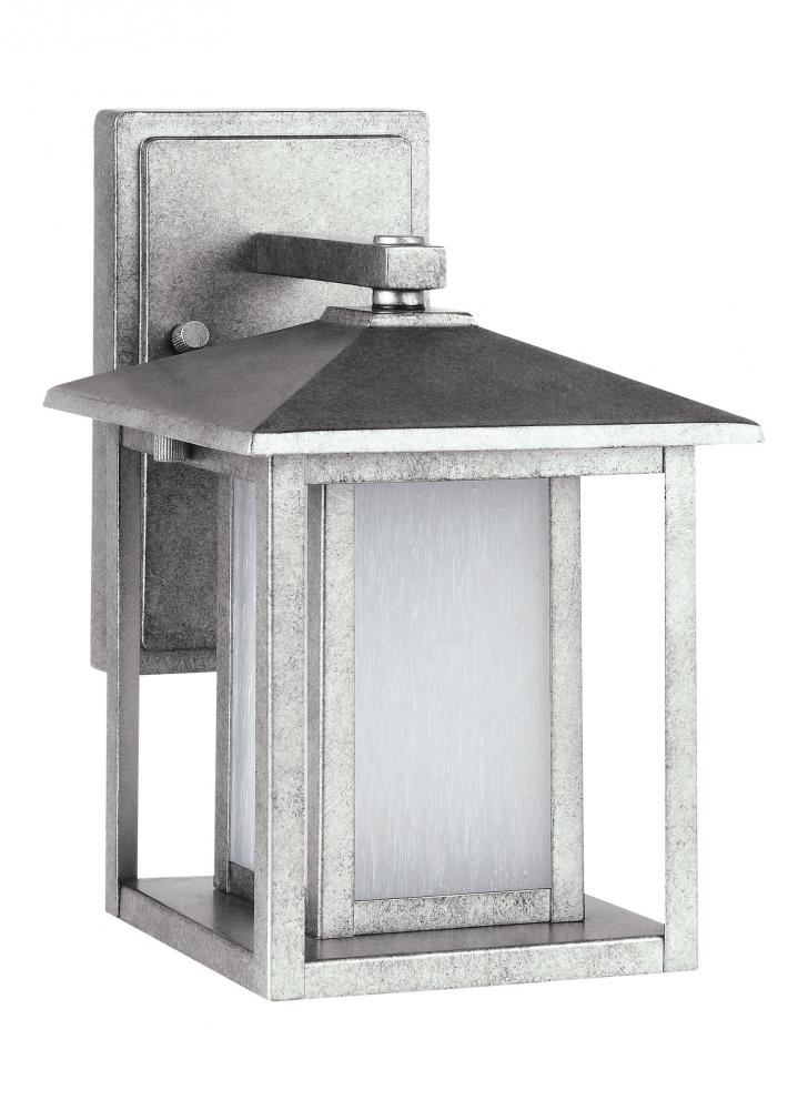Generation Lighting 8902997S-57 Hunnington contemporary 1-light outdoor exterior small led outdoor wall lantern in weathered pewter