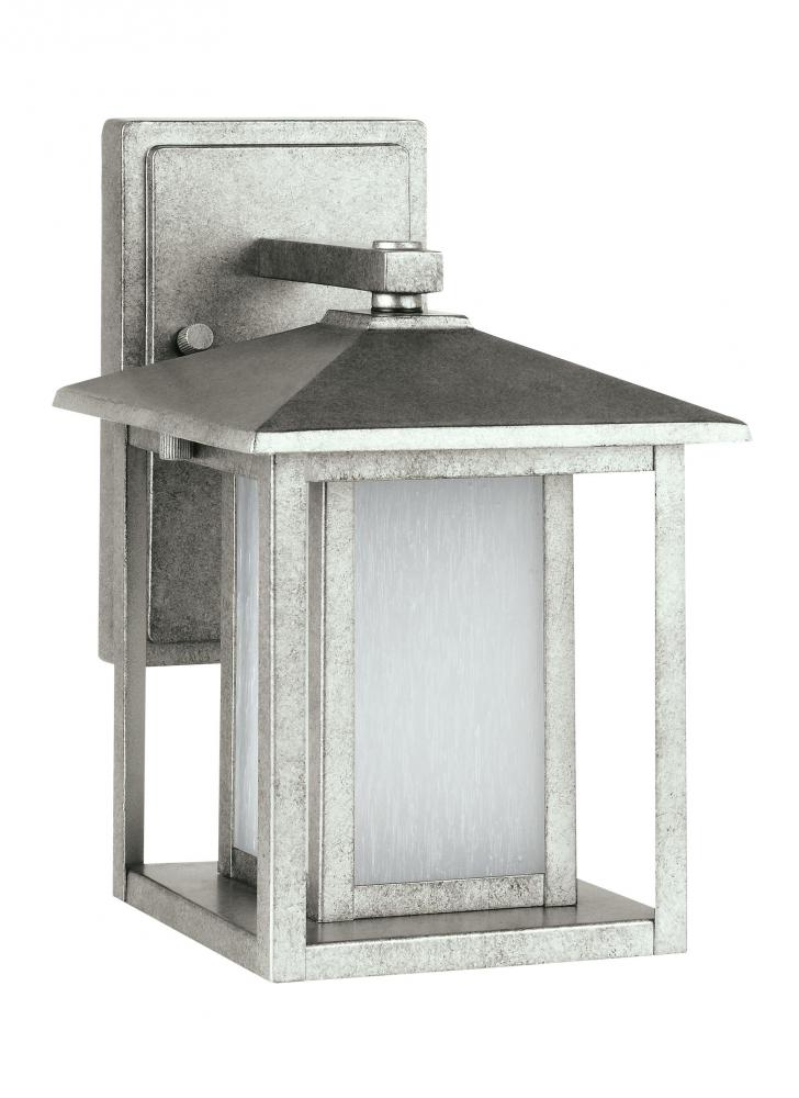 Generation Lighting 89029EN3-57 Hunnington contemporary 1-light LED outdoor exterior small wall lantern in weathered pewter grey fin