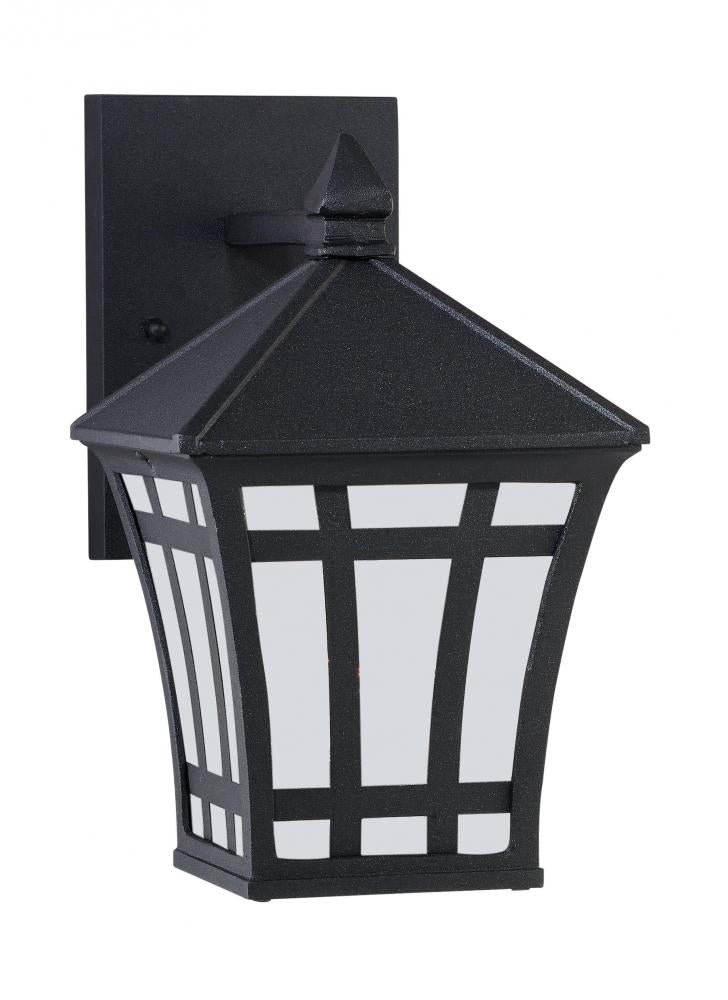 Generation Lighting 89131EN3-12 Herrington transitional 1-light LED outdoor exterior small wall lantern sconce in black finish with
