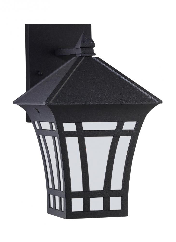 Generation Lighting 89132EN3-12 Herrington transitional 1-light LED outdoor exterior medium wall lantern sconce in black finish with