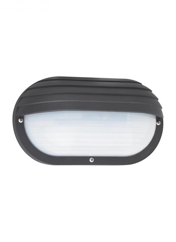 Generation Lighting 89805EN3-12 Bayside traditional 1-light LED outdoor exterior wall lantern sconce in black finish with polycarbon