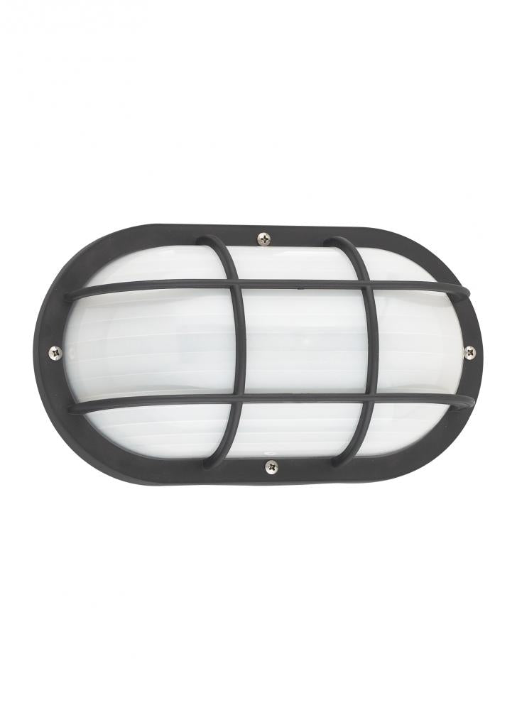 Generation Lighting 89806-12 Bayside traditional 1-light outdoor exterior wall lantern sconce in black finish with polycarbonate