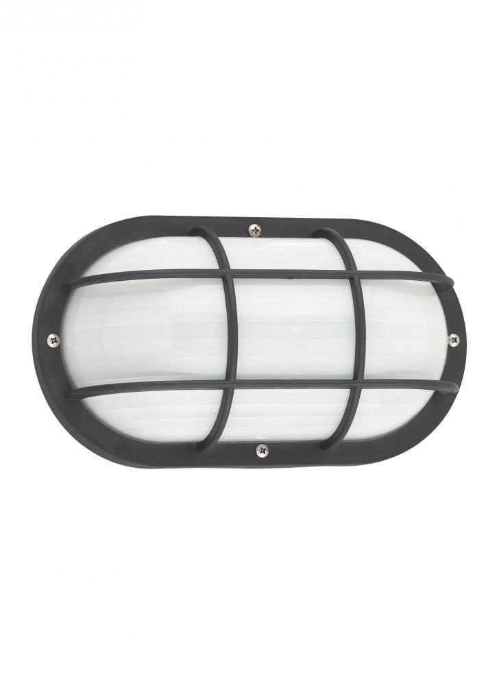 Generation Lighting 89806EN3-12 Bayside traditional 1-light LED outdoor exterior wall lantern sconce in black finish with polycarbon