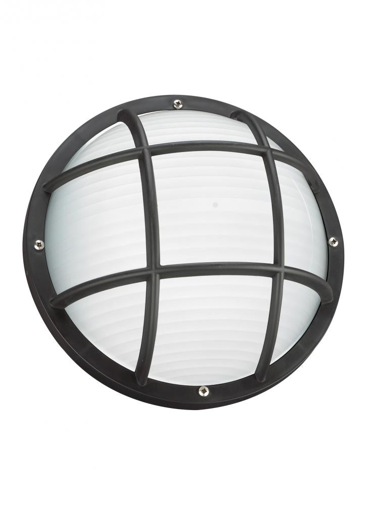 Generation Lighting 89807-12 Bayside traditional 1-light outdoor exterior wall or ceiling mount in black finish with polycarbonat