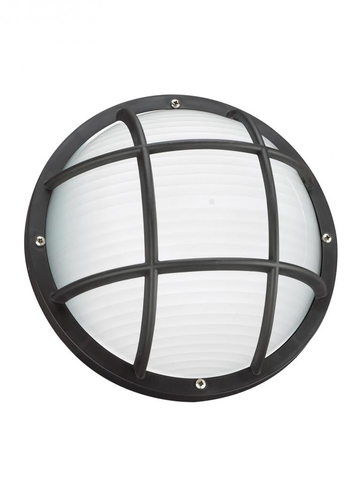 Generation Lighting 89807EN3-12 Bayside traditional 1-light LED outdoor exterior wall or ceiling mount in black finish with polycarb