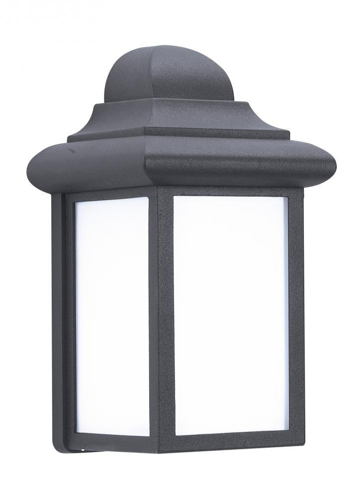 Generation Lighting 2516127 Mullberry Hill traditional 1-light outdoor exterior wall lantern sconce in black finish with smooth
