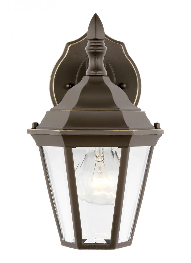 Generation Lighting 89937-71 Bakersville traditional 1-light outdoor exterior small wall lantern sconce in antique bronze finish