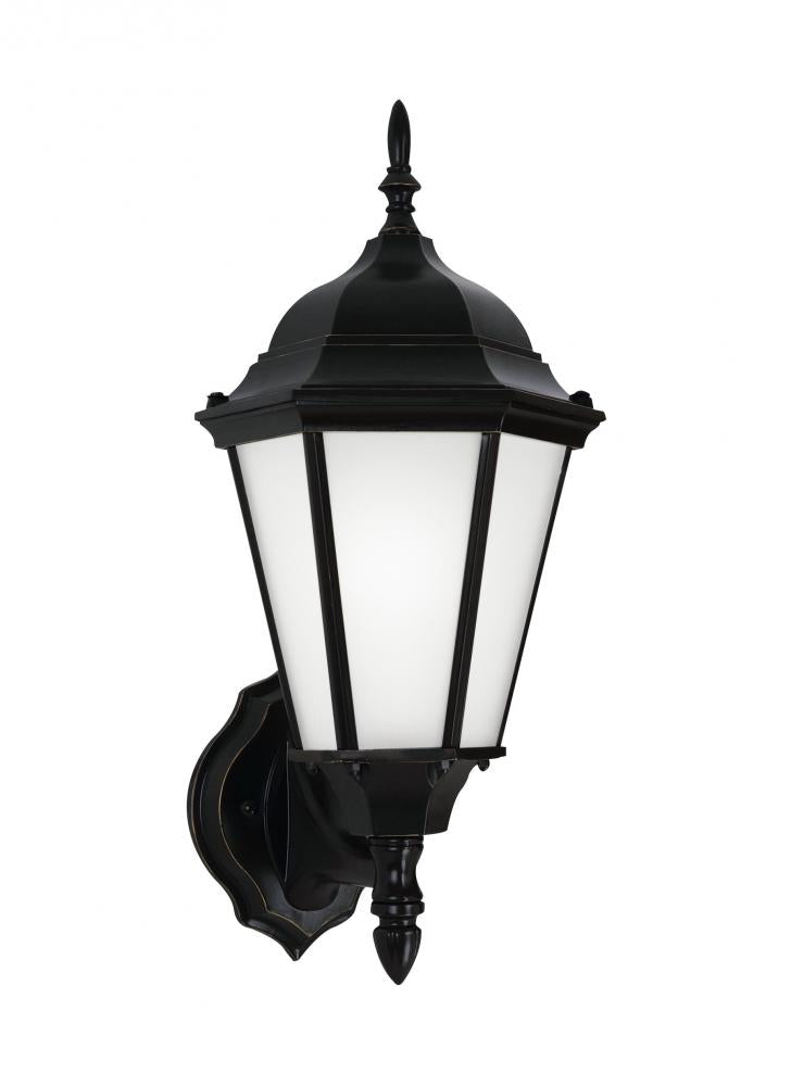 Generation Lighting 89941EN3-12 Bakersville traditional 1-light LED outdoor exterior wall lantern sconce in black finish with satin