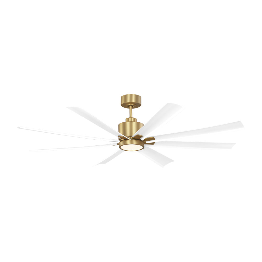 Generation Lighting 8FLSM65BBSD Flera Smart 65 LED Ceiling Fan in Burnished Brass with Matte White Blades