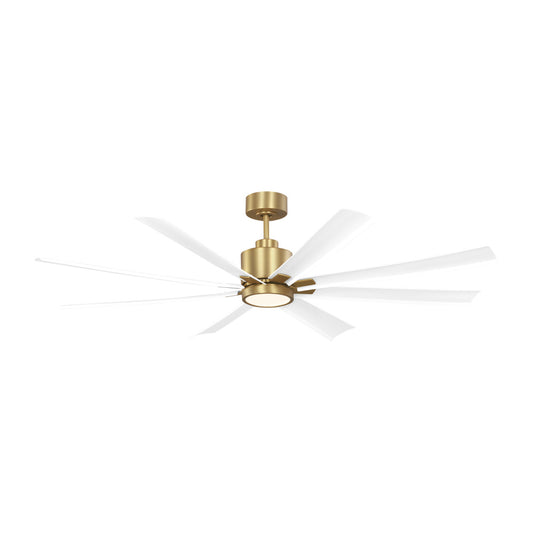 Generation Lighting 8FLSM65BBSD Flera Smart 65 LED Ceiling Fan in Burnished Brass with Matte White Blades