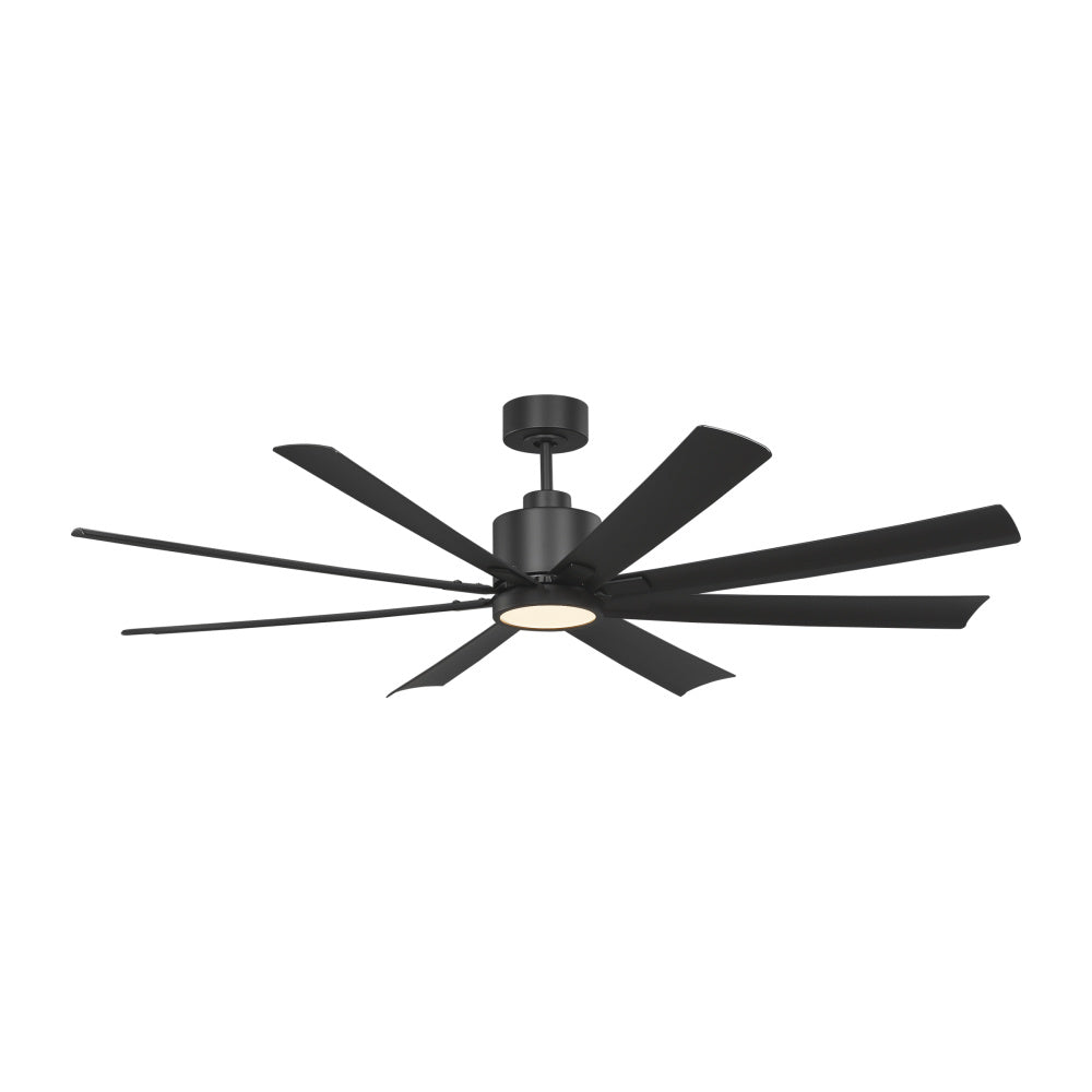 Generation Lighting 8FLSM65MBKD Flera Smart 65 LED Ceiling Fan in Midnight Black with Midnight Black Blades