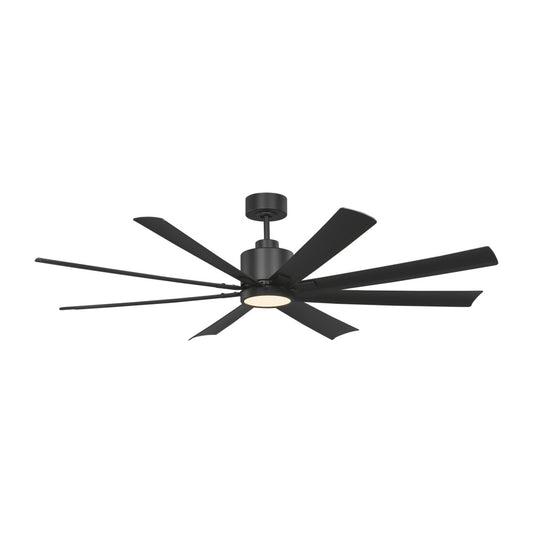 Generation Lighting 8FLSM65MBKD Flera Smart 65 LED Ceiling Fan in Midnight Black with Midnight Black Blades