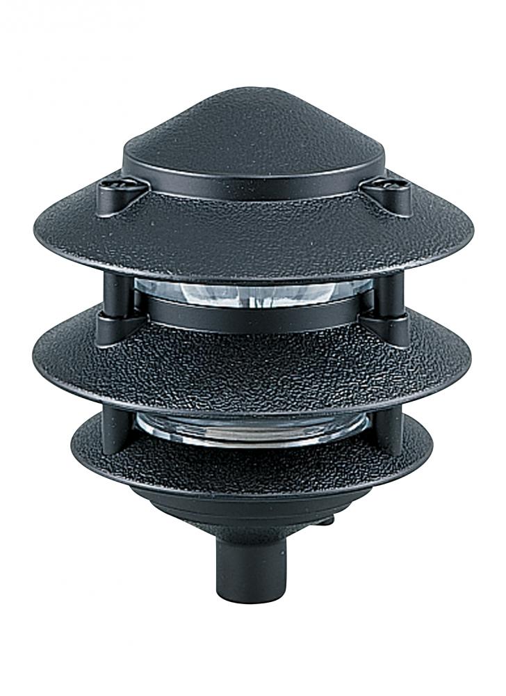 Generation Lighting 2676103 Landscape Lighting transitional 1-light outdoor exterior path in black finish with clear glass diffu