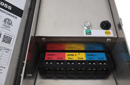 alfred transformer 150w three zones, on and off button and circuit breaker