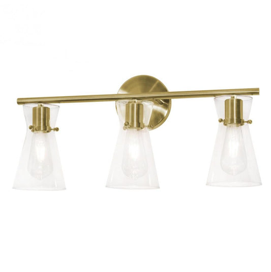 AFX AMDV2210MBSB AMANDA VANITY MEDIUM BASE; SATIN BRASS; CLEAR