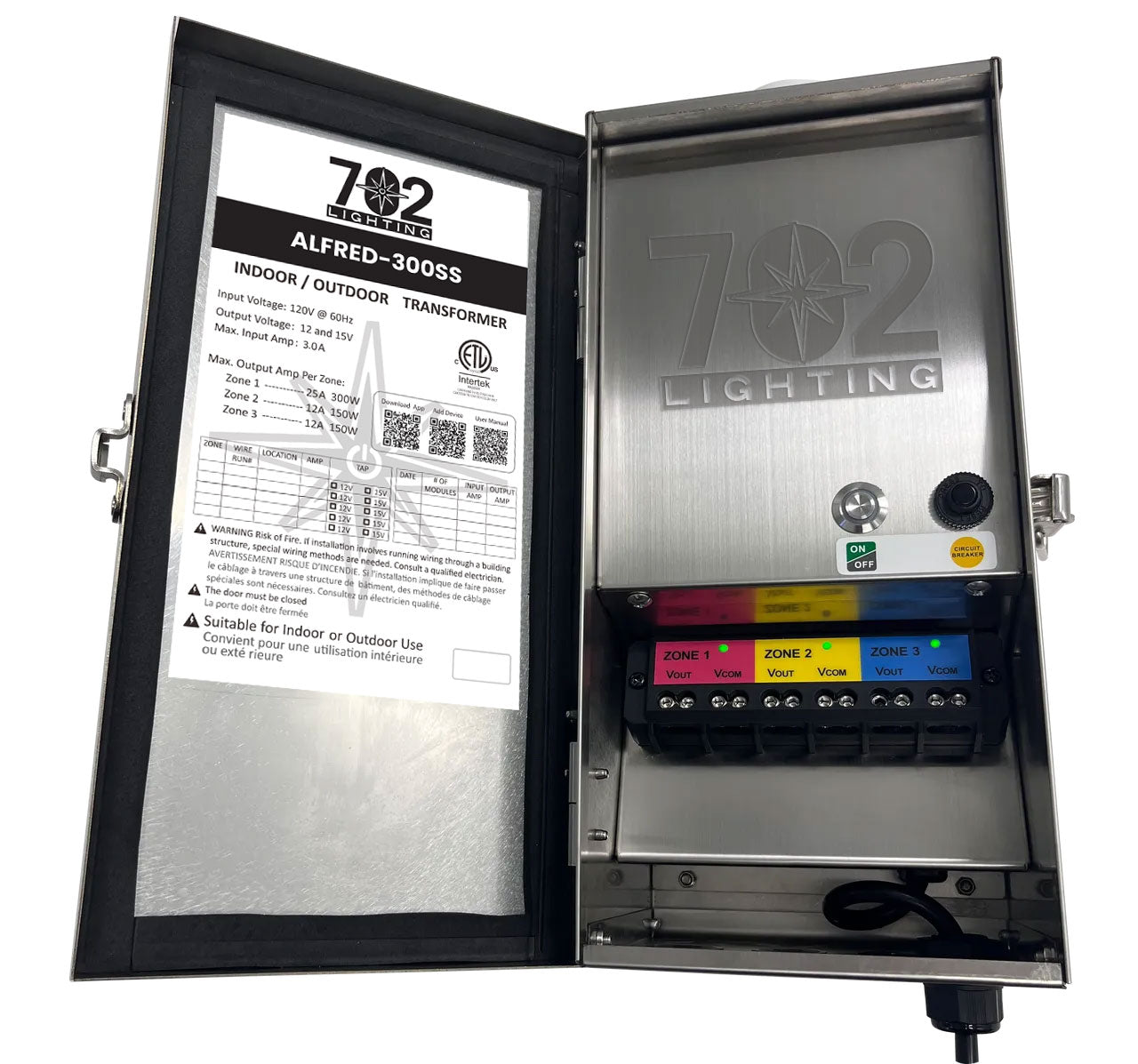 702 Lighting 300W low voltage landscape lighting transformer. ALFRED-300SS