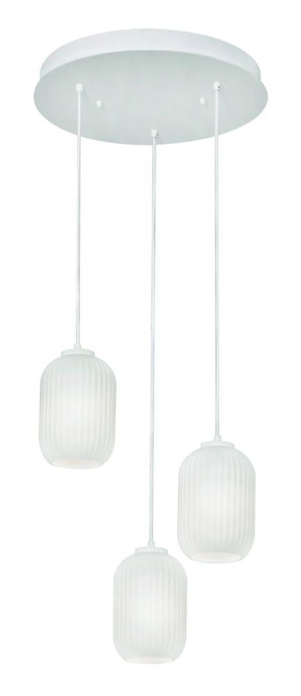 AFX CALP05WHRND3 Callie 3 Light Round Pendant,120V,White