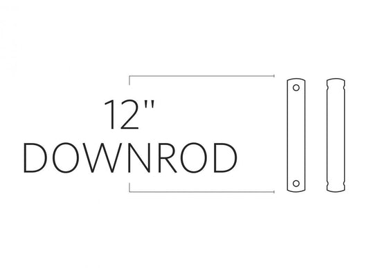 Generation Lighting DR12DWZ 12" Downrod in Dark Weathered Zinc