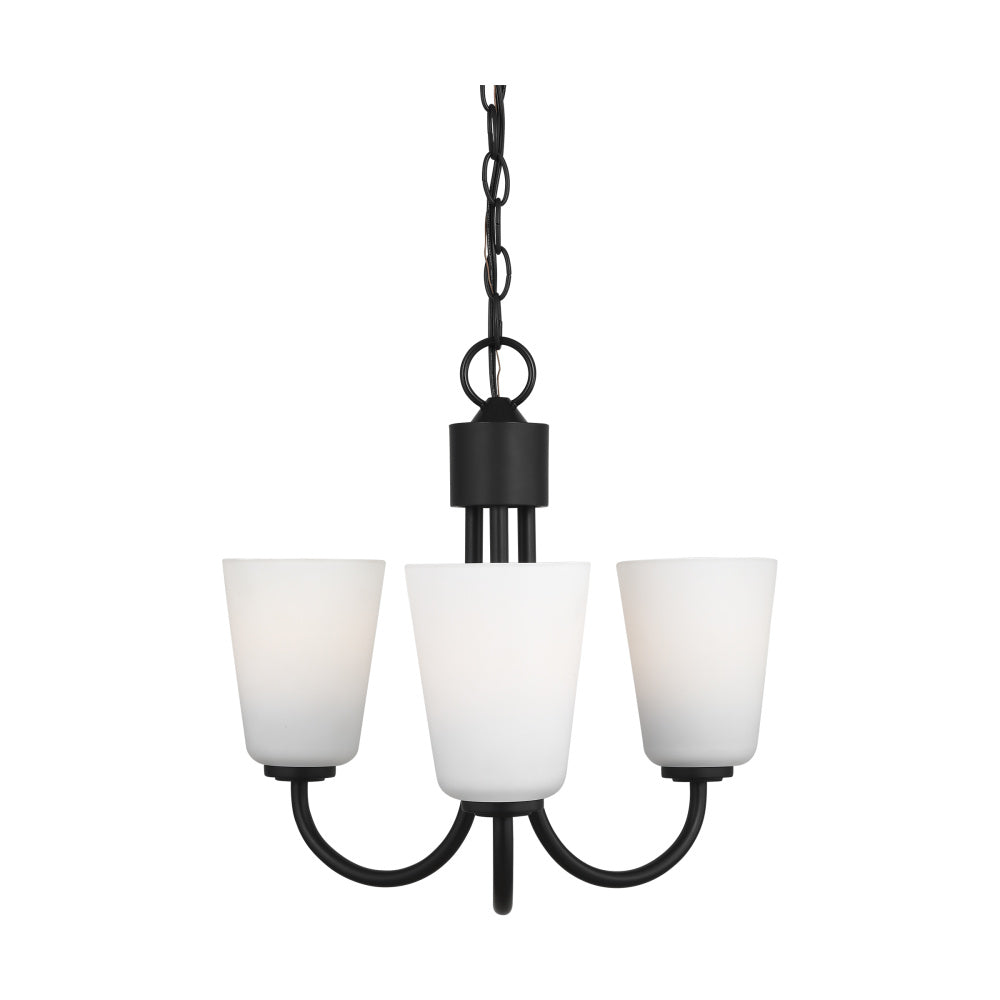 Generation Lighting GLC1123MBK Miles Three Light Chandelier