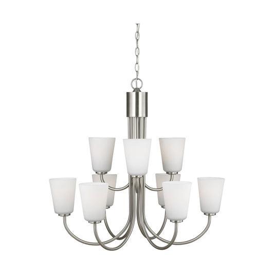Generation Lighting GLC1139BS Miles Nine Light Chandelier