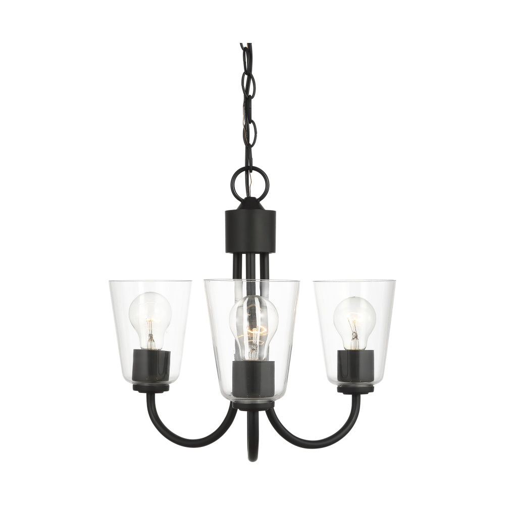Generation Lighting GLC1153MBK Miles Three Light Chandelier