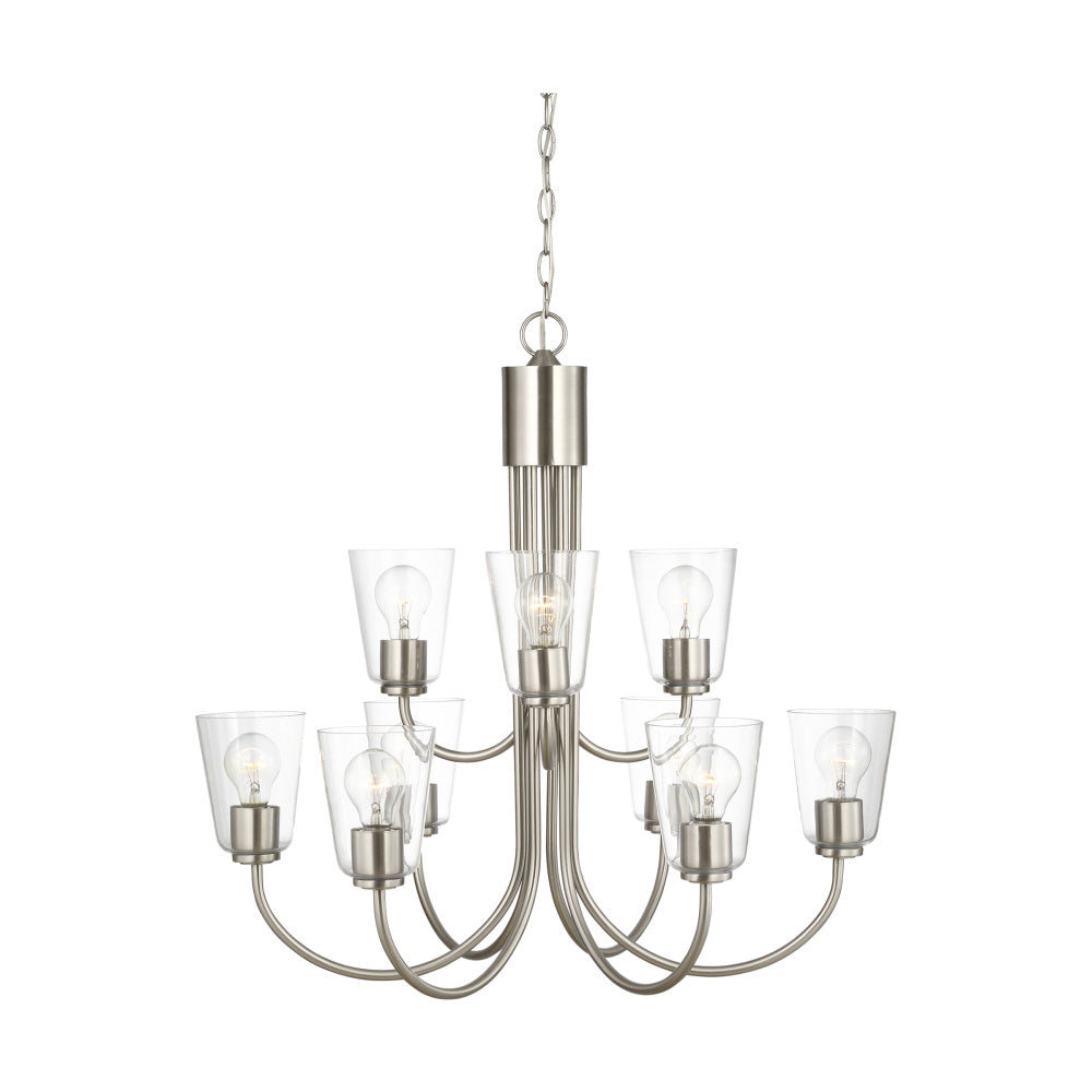 Generation Lighting GLC1169BS Miles Nine Light Chandelier