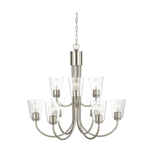 Generation Lighting GLC1169BS Miles Nine Light Chandelier
