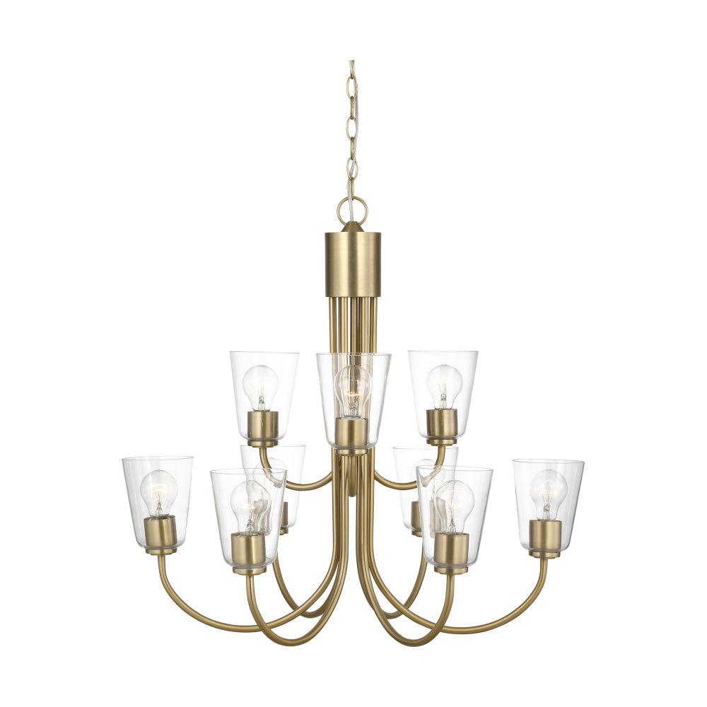 Generation Lighting GLC1169SB Miles Nine Light Chandelier