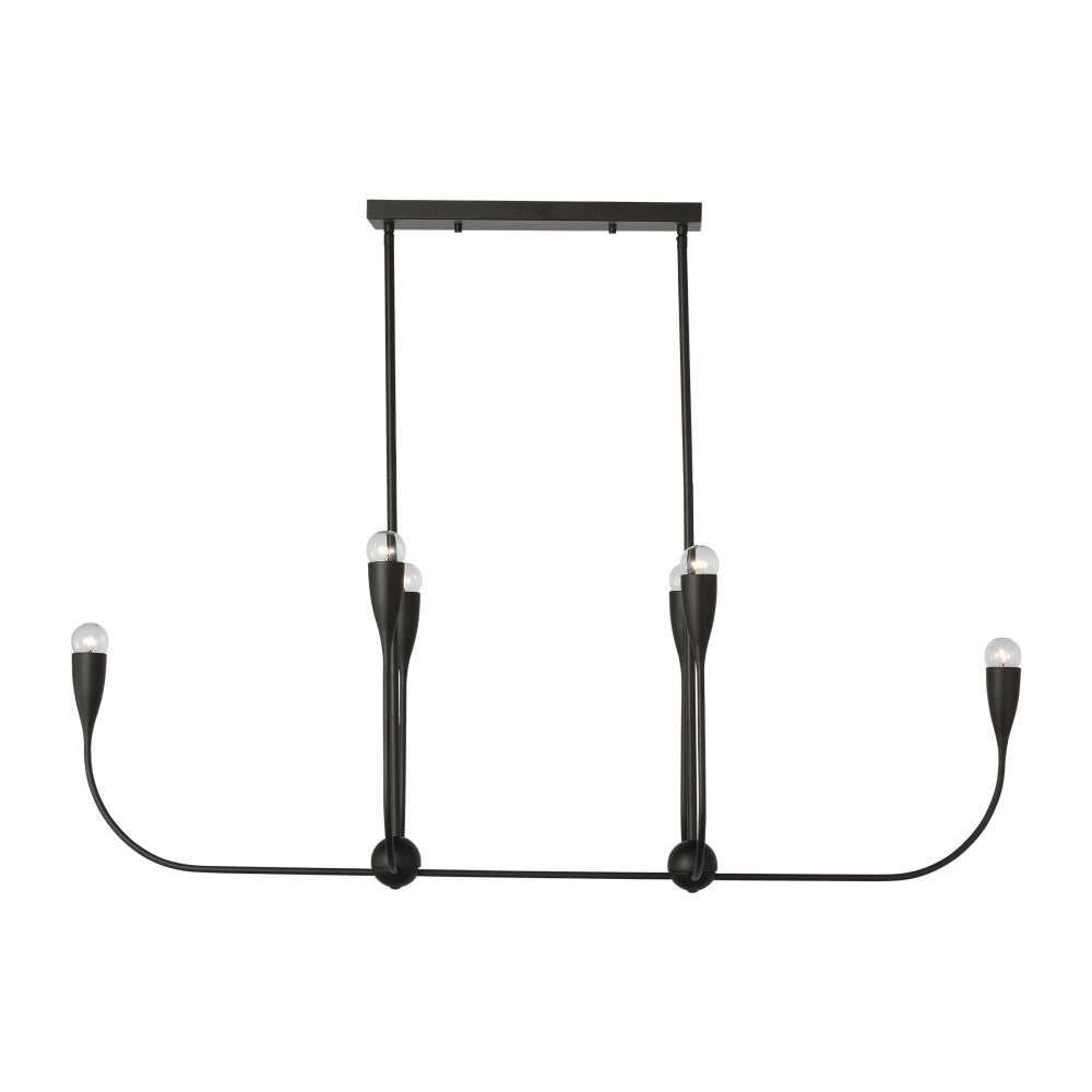 Generation Lighting GLC1226MBK Maya Six Light Linear Chandelier