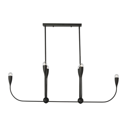 Generation Lighting GLC1226MBK Maya Six Light Linear Chandelier