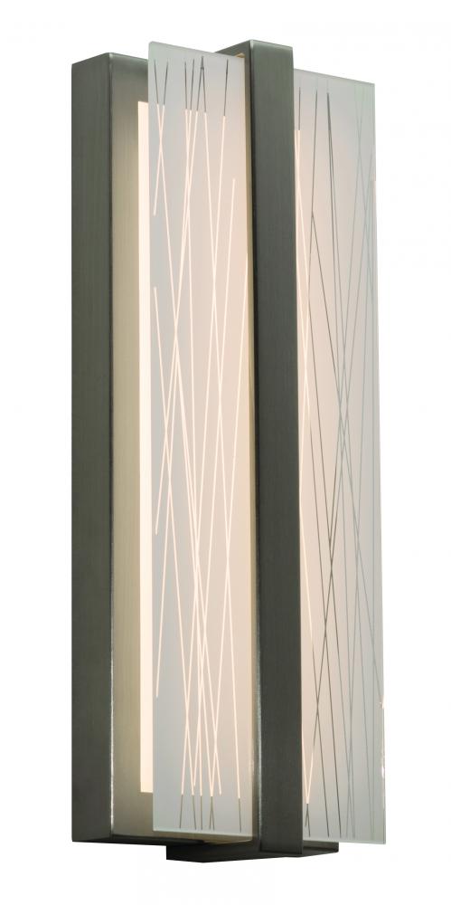AFX GLYS140512L30D1SN Gallery LED Sconce - Satin Nickel Finish - Clear