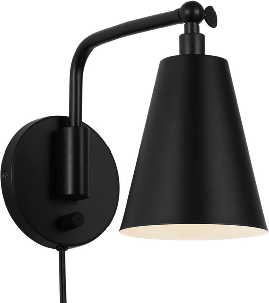Generation Lighting GLW2001MBK Drae One Light Task Sconce