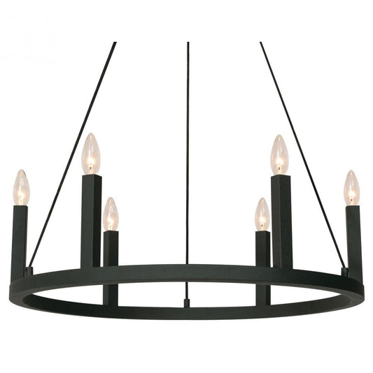 AFX GRCP26CBBK GRACE 6 LIGHT PENDANT CANDELABRA BASE
