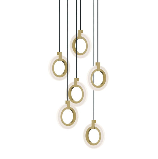 AFX HLOP08LAJUDLBRND6 Halo 6 Light Round Pendant,120V,108W,5 CCT,LB