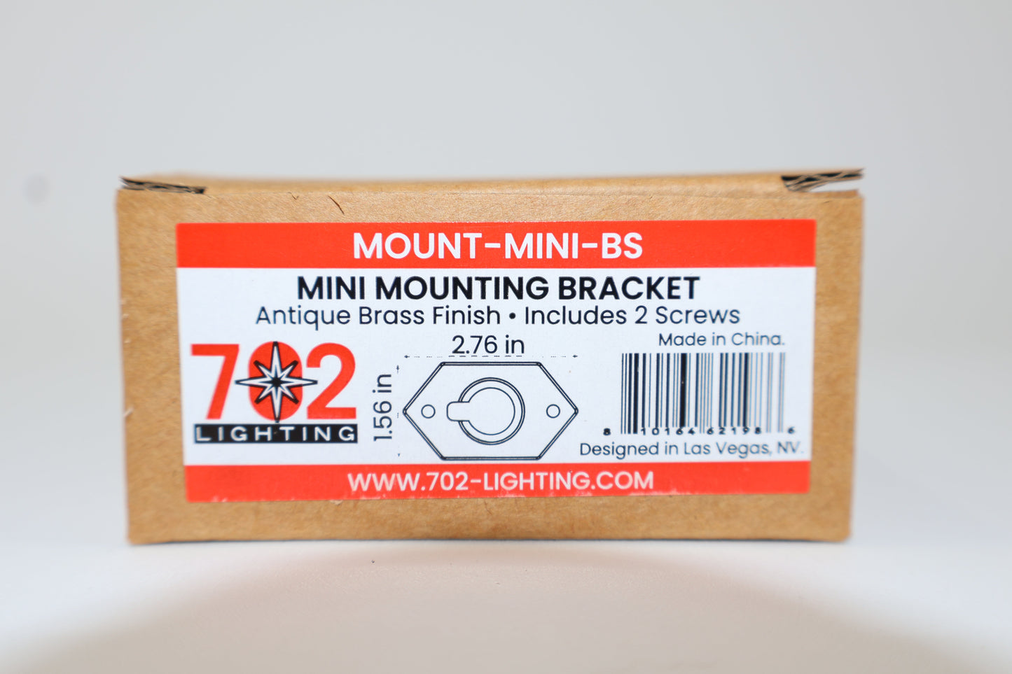 702 Lighting Mini Mounting Bracket box. Antique Brass, 1/2" npt threads. 