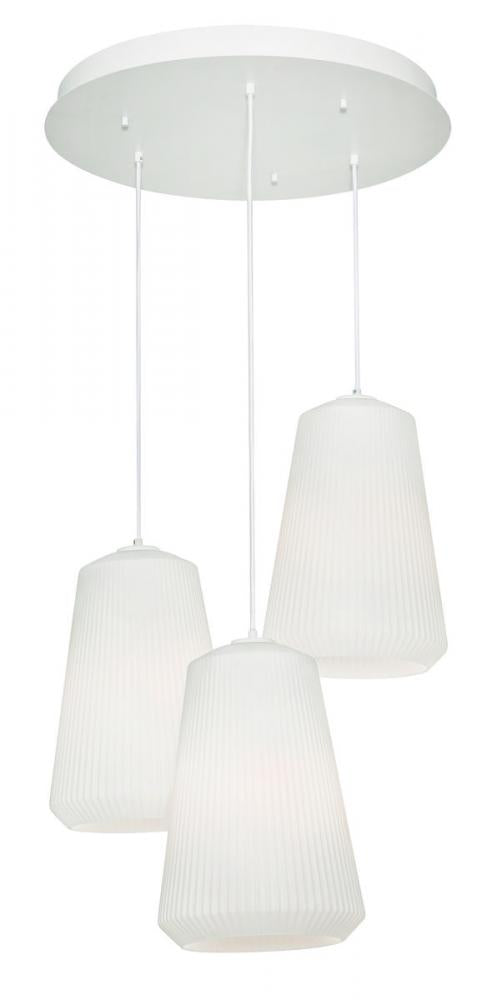 AFX ISLP11WHRND3 Isla 3 Light Round Pendant,120V,White