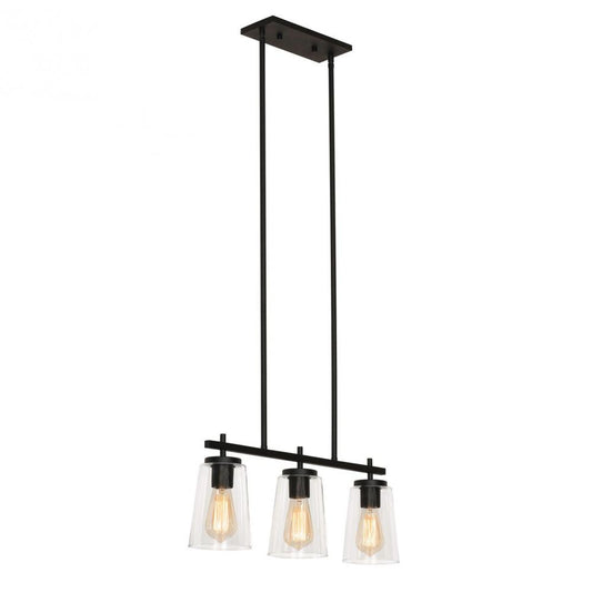 AFX JNNP0523MBBK Joanna 3 Light Linear Pendant 120V - Black