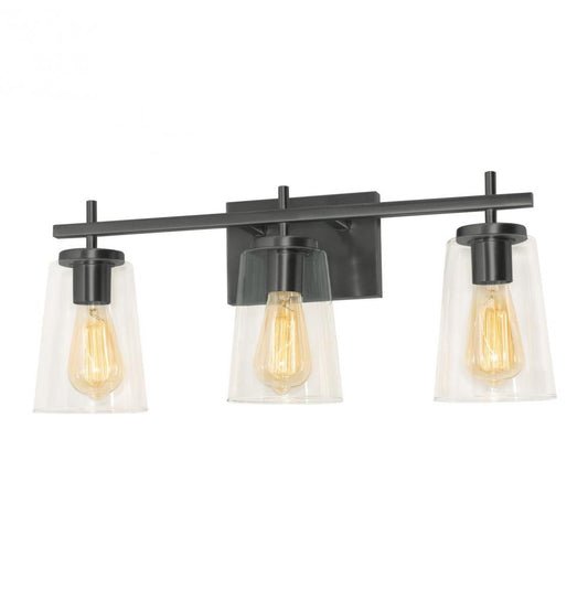 AFX JNNV2209MBBK JOANNA VANITY MEDIUM BASE; BLACK; CLEAR GLASS