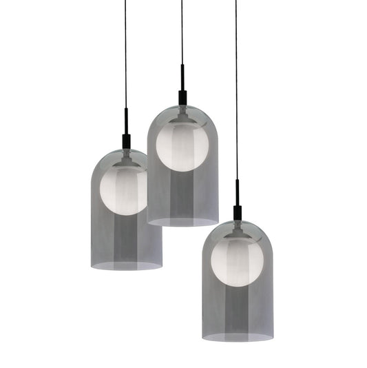 AFX KRNP08L30D1BKRND3 Kiran 3 Light Round Pendant,120V,45W,3000K,BK