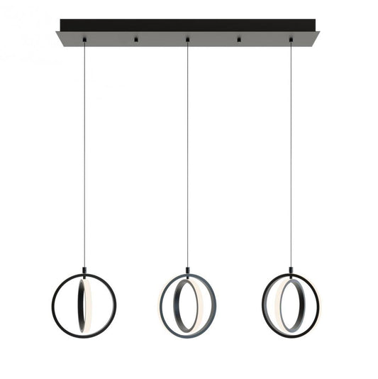 AFX LCKP09L30D1BKLNR3 Lock 3 Light Linear Pendant MB 120V,BK