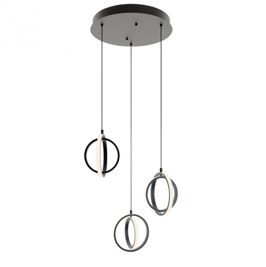 AFX LCKP09L30D1BKRND3 Lock 3 Light Round Pendant MB 120V,BK