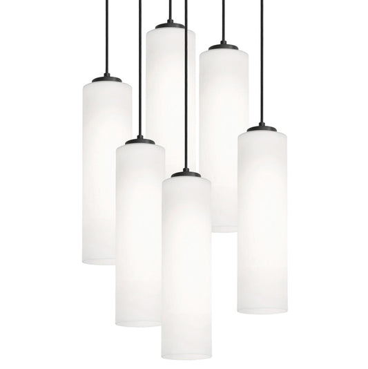 AFX LEOP0412MBBKRND6 Leo 6 Light Round Pendant,120V,60W,BK
