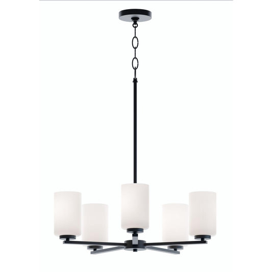 AFX LEOP24MBBK Leo 5 Light Med Base Chandelier,120V,BK