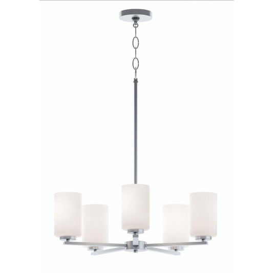 AFX LEOP24MBSN Leo 5 Light Med Base Chandelier,120V,SN